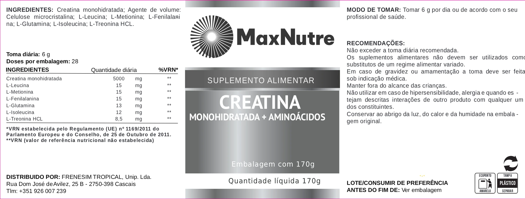 Creatina Monohidratada + Aminoácidos